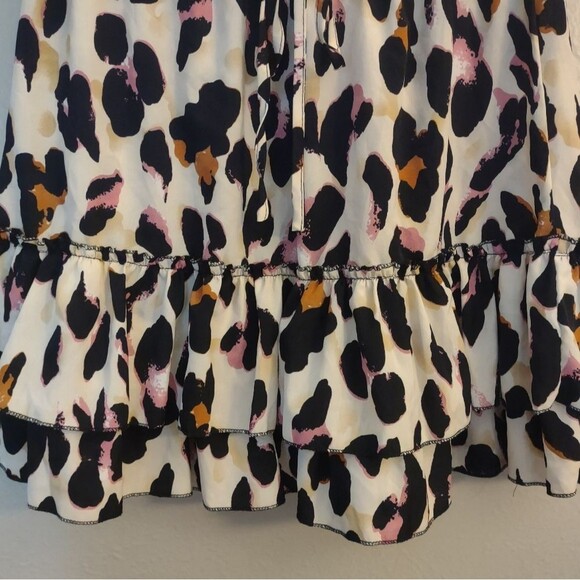 Leopard Print Tiered Ruffle Mini Skirt Size Large - Picture 7 of 11